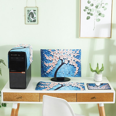 Κάλυμμα 3 επιτραπέζιου υπολογιστή για τη σκόνη 17-27 ιντσών Προστατευτικό κάλυμμα οθόνης LCD υποδοχής πληκτρολογίου για οικιακά καλύμματα σκόνης