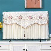 Nový TV kryt bez krytu, kryt na TV, čipkovaný výšivkový LCD stolný závesný TV kryt, obdĺžnikový látkový kryt