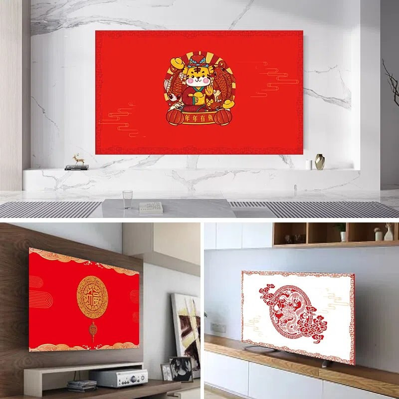 GoodTop Husă de protecție pentru TV Husă de protecție împotriva prafului pentru agățat de uz casnic TV LCD Prosop de praf 32-70 inchi Husă pentru televizor cu dimensiuni multiple