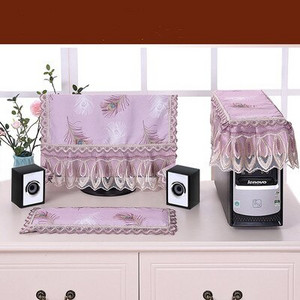 3PCS Fabric Lace Fabric Επιτραπέζιου υπολογιστή Κάλυμμα για τη σκόνη Κάλυμμα υπολογιστή Κάλυμμα ενός μηχανήματος Προστατευτικό κάλυμμα οθόνης LCD Πανί