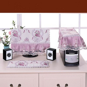3PCS Fabric Lace Fabric Επιτραπέζιου υπολογιστή Κάλυμμα για τη σκόνη Κάλυμμα υπολογιστή Κάλυμμα ενός μηχανήματος Προστατευτικό κάλυμμα οθόνης LCD Πανί