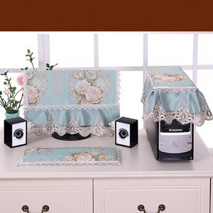 3PCS Fabric Lace Fabric Επιτραπέζιου υπολογιστή Κάλυμμα για τη σκόνη Κάλυμμα υπολογιστή Κάλυμμα ενός μηχανήματος Προστατευτικό κάλυμμα οθόνης LCD Πανί