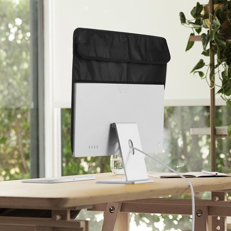 Horúci výpredaj PU koženého krytu pre 24-palcový displej IMAC, protiprachový kryt, zadné vrecko pre magickú klávesnicu a myš, protiprachový kryt pre počítač
