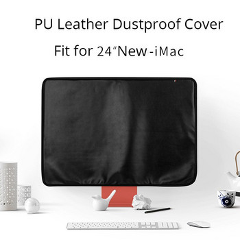 PU кожено прахоустойчиво покритие за 24-инчов IMac дисплей Защитно покритие от прах PU заден джоб за калъф за компютър Apple