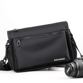 Pánska textilná taška cez rameno - čierno-modrá farba