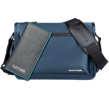 Pánska textilná taška cez rameno - čierno-modrá farba