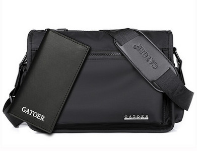 Pánska textilná taška cez rameno - čierno-modrá farba