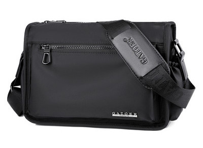 Pánska textilná taška cez rameno - čierno-modrá farba