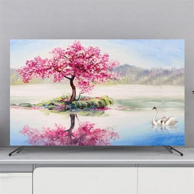 Husa TV Protectie Husa de praf Agatator de uz casnic Husa de praf TV LCD Acasa Decor universal cu flori Simplu de inalta calitate