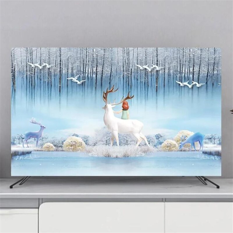 Husa TV Protectie Husa de praf Agatator de uz casnic Husa de praf TV LCD Acasa Decor universal cu flori Simplu de inalta calitate