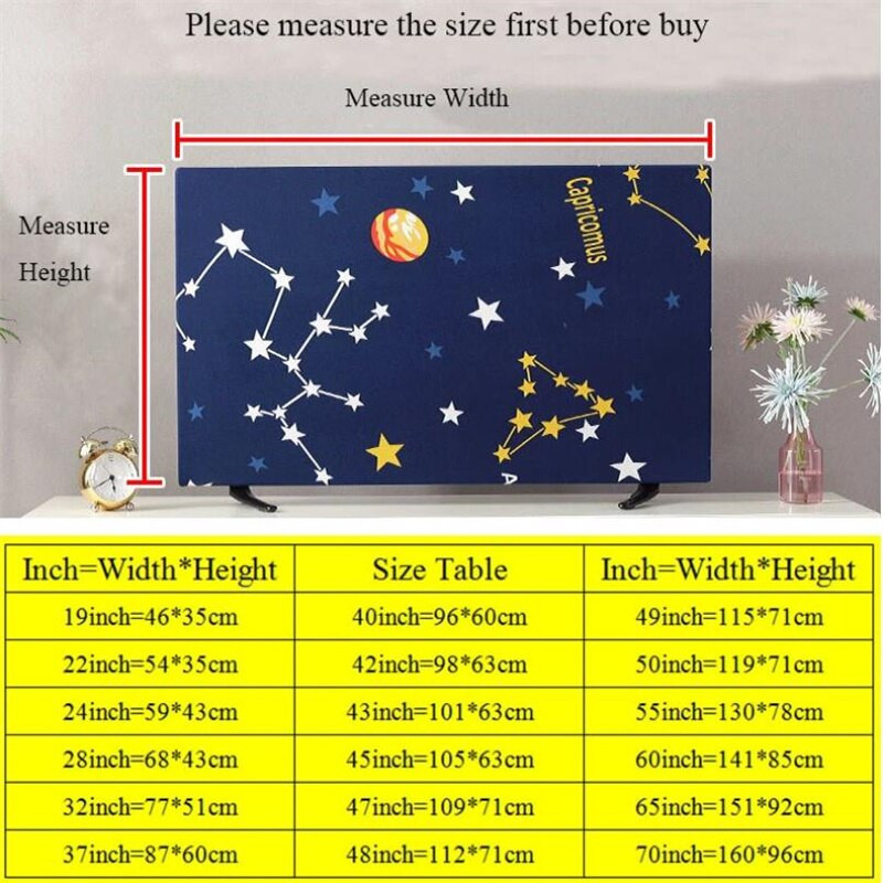 Nový ochranný kryt na televízor, kryt na prach pre domácnosť, závesný kryt na LCD televízor, polyesterový kryt, látkový, univerzálna bytová dekorácia, 32-50 palcov