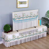 Ochranný kryt na TV s čipkou a kvetom ibišteka, moderný minimalistický bytový dekoračný kryt, kryt na TV s prachom 32-65 palcov