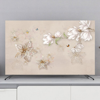 1PC Телевизионна защита против прах Домакински висящ настолен LCD телевизор Универсален плат против прах 32-55 инча Универсален домашен декор с цветя