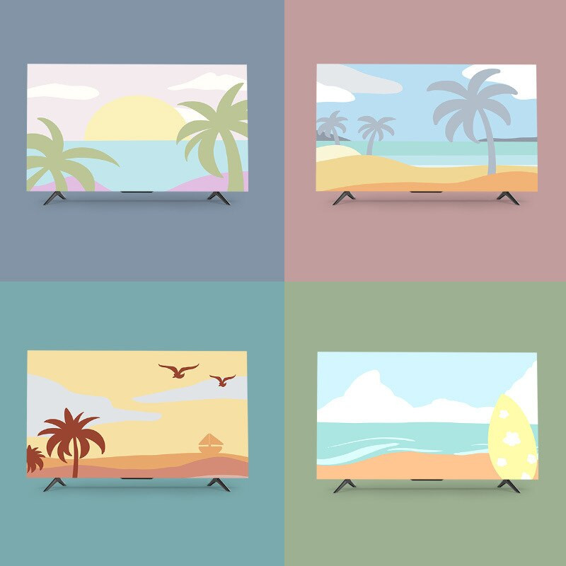 Nová potlač s elastickou silou na televízor, kryt na televízor, 32-75 palcov, jednoduchý a moderný európsky štýl