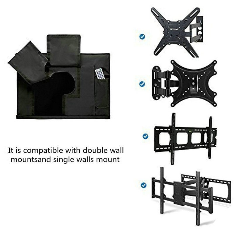 Vonkajší kryt na TV obrazovku, prachotesný, vodotesný, vysoko kvalitný oxfordský čierny televízor, puzdro na TV 30'' až 70''