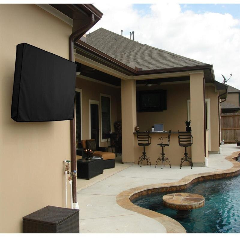 Vonkajší kryt na televíznu obrazovku, univerzálny ochranný kryt, odolný voči poveternostným vplyvom, prachotesné vodotesné puzdro pre LCD televízory s uhlopriečkou 22 až 58 palcov so stojanom