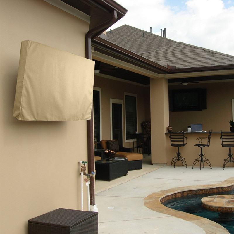 Husă pentru televizor în aer liber Ecran, rezistentă la praf, impermeabilă, set de huse, husă pentru televizor, bej Oxford, de înaltă calitate, de 30 la 58 de inci