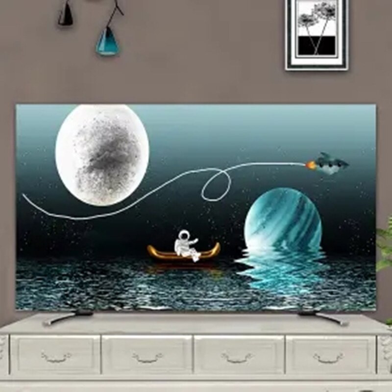 Új, puha, rugalmas szövet porvédő tok 43"-os 49"-es 55"-es LCD TV-hez, akasztós típusú televízió karcálló, fröccsenésálló védőtokhoz