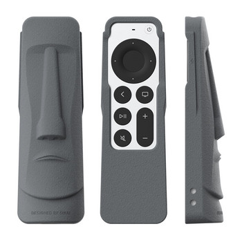 Светещ силиконов калъф за дистанционно за 2021 Apple TV 4K Siri Remote Control Cover Anti-lost With AirTag Мегалитна фигура TV Stick