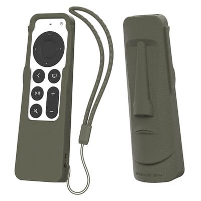 Šviečiantis silikoninis nuotolinio valdymo dėklas, skirtas 2021 m. Apple TV 4K Siri nuotolinio valdymo pulto dangtelis, apsaugantis nuo praradimo su „AirTag Megalithic Figure TV Stick“