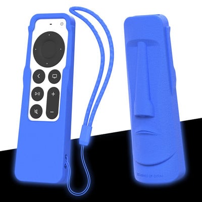 Šviečiantis silikoninis nuotolinio valdymo dėklas, skirtas 2021 m. Apple TV 4K Siri nuotolinio valdymo pulto dangtelis, apsaugantis nuo praradimo su „AirTag Megalithic Figure TV Stick“