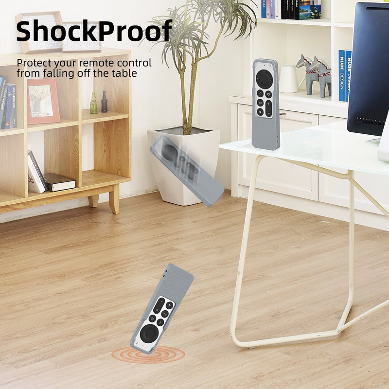 Šviečiantis silikoninis nuotolinio valdymo dėklas, skirtas 2021 m. Apple TV 4K Siri nuotolinio valdymo pulto dangtelis, apsaugantis nuo praradimo su „AirTag Megalithic Figure TV Stick“