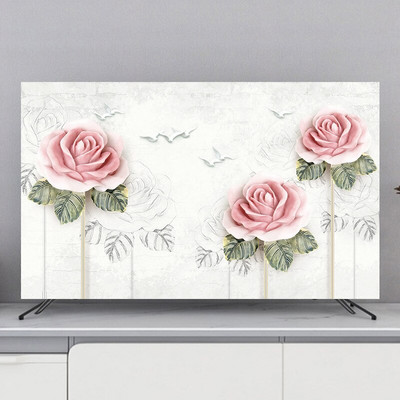 New Simplicity Modern TV Hood Capac de praf Set de acasă Pânză rezistentă la praf 32-80 inch Decoration Flori Elastic