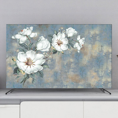 New Simplicity Modern TV Hood Capac de praf Set de acasă Pânză rezistentă la praf 32-80 inch Decoration Flori Elastic