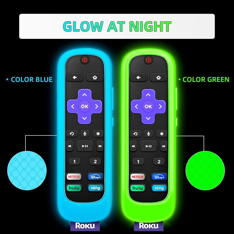 Silikónové nárazuvzdorné ochranné puzdro pre diaľkový ovládač Roku Voice Remote Pro 2021 pre Roku Ultra 4800R