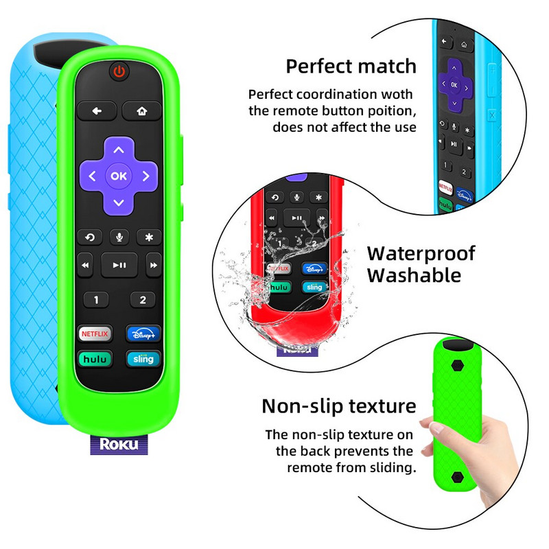 Silikónové nárazuvzdorné ochranné puzdro pre diaľkový ovládač Roku Voice Remote Pro 2021 pre Roku Ultra 4800R