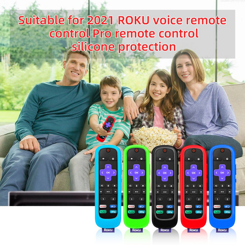 Silikónové nárazuvzdorné ochranné puzdro pre diaľkový ovládač Roku Voice Remote Pro 2021 pre Roku Ultra 4800R