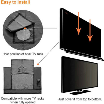 Външен водоустойчив капак за телевизор с преден капак Черен протектор за телевизор за LCD LED протектор за телевизор за 22\'\' до 58\'\' LCD LED