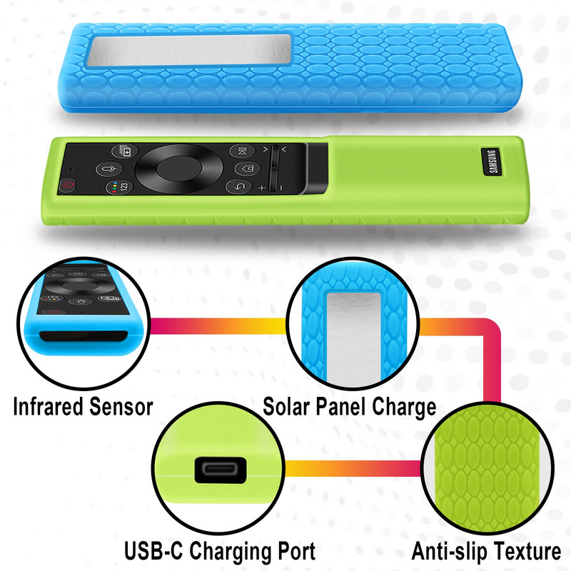 Ochranné puzdro na diaľkové ovládanie televízora pre Samsung BN59-01357 BN59-01363, silikónový mäkký kryt na diaľkové ovládanie solárneho článku