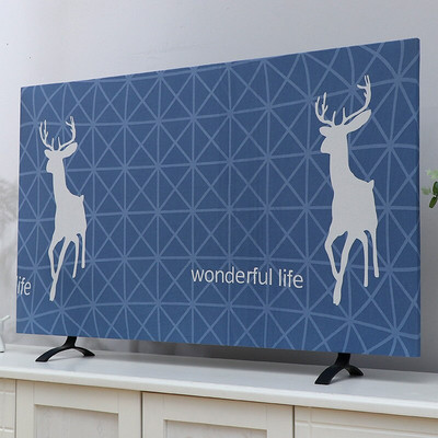 2022 m. Naujas buitinis sutirštintas elastinis spausdinimo televizoriaus dangtelis nuo dulkių 55 colių 65 colių europietiško stiliaus paprastas pakabinamas LCD televizoriaus audinio dangtelis