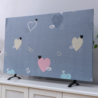 2022 m. Naujas buitinis sutirštintas elastinis spausdinimo televizoriaus dangtelis nuo dulkių 55 colių 65 colių europietiško stiliaus paprastas pakabinamas LCD televizoriaus audinio dangtelis