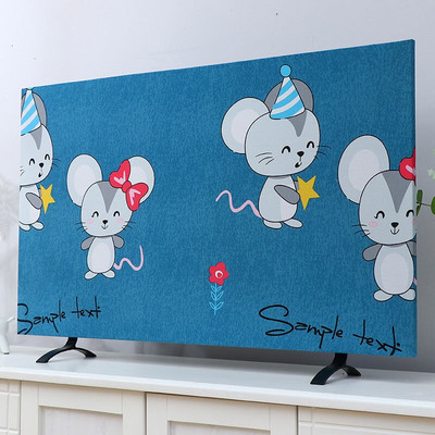 2022 m. Naujas buitinis sutirštintas elastinis spausdinimo televizoriaus dangtelis nuo dulkių 55 colių 65 colių europietiško stiliaus paprastas pakabinamas LCD televizoriaus audinio dangtelis