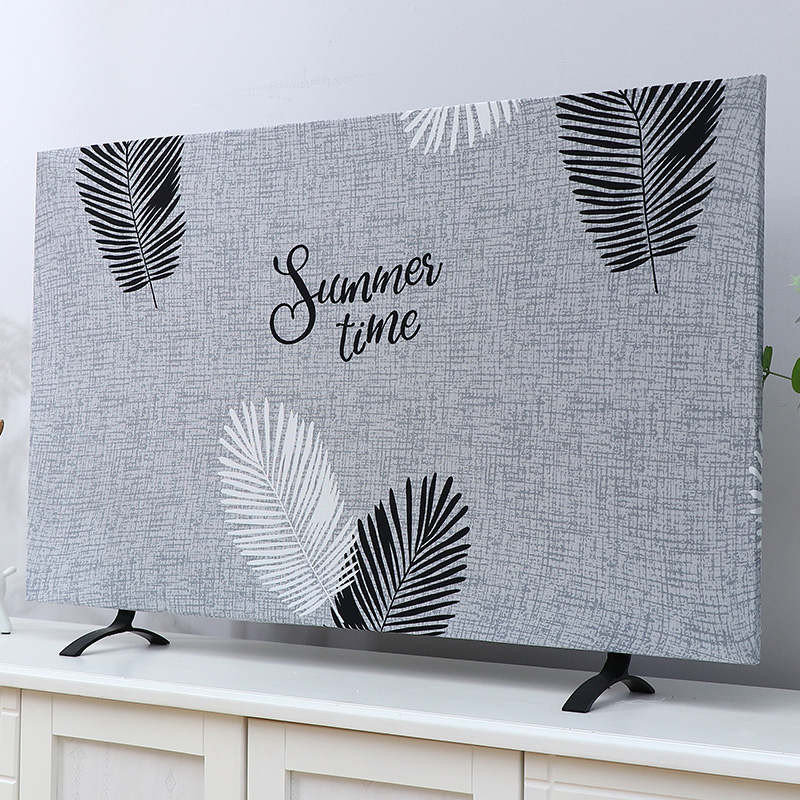 2022 m. Naujas buitinis sutirštintas elastinis spausdinimo televizoriaus dangtelis nuo dulkių 55 colių 65 colių europietiško stiliaus paprastas pakabinamas LCD televizoriaus audinio dangtelis