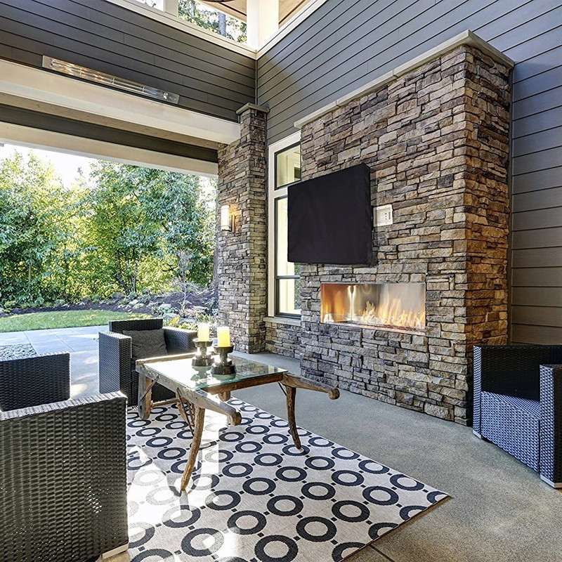 Husă TV în aer liber rezistentă la praf Bej 32" 36" 40" 46" 50" 55" 60" 65" Protejează ecranul TV Grădină Patio Husă TV în aer liber