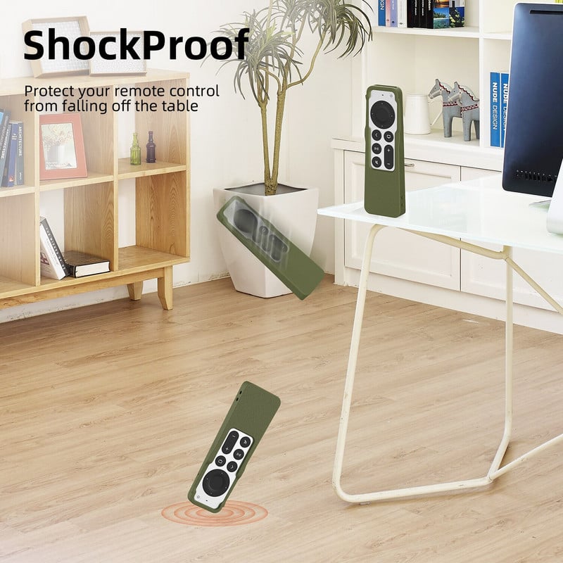 Nové silikónové ochranné puzdro na diaľkové ovládanie pre Apple TV 4K, kryt diaľkového ovládača Siri, nárazuvzdorné puzdro pre Airtag