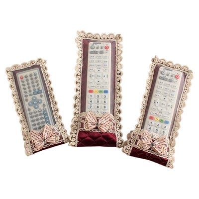 3 3D siuvinėtų gėlių gėlėmis nuotolinio valdymo pultelio dangtelio apsaugos audinio lanko nuotolinio valdymo pulto dangtelis nuo dulkių, skirtas televizoriaus oro kondicionieriui