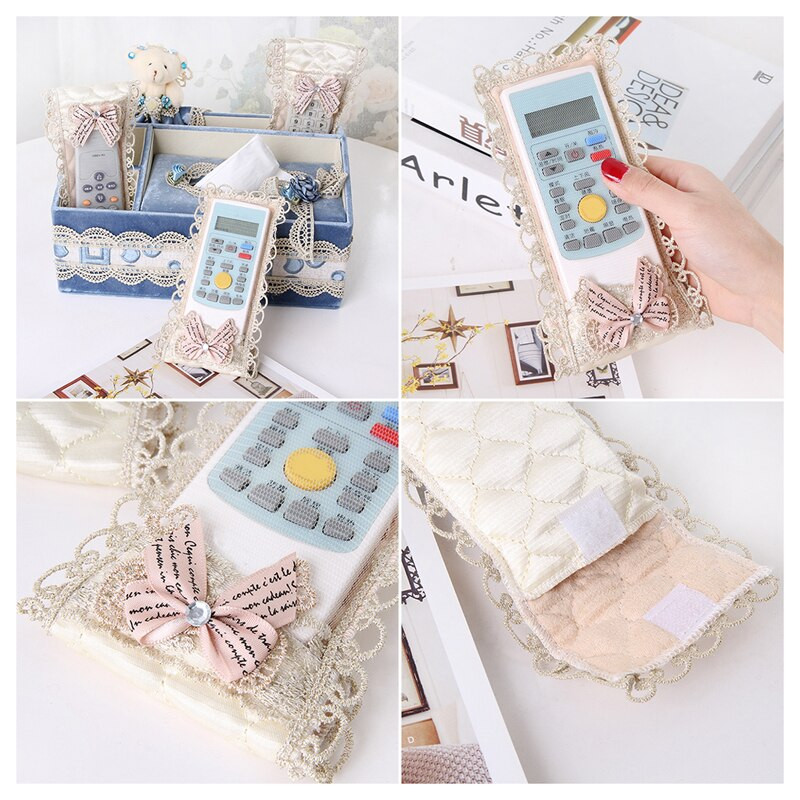 3 3D siuvinėtų gėlių gėlėmis nuotolinio valdymo pultelio dangtelio apsaugos audinio lanko nuotolinio valdymo pulto dangtelis nuo dulkių, skirtas televizoriaus oro kondicionieriui