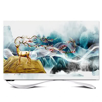 Dekoratívny kryt na mieru s uhlopriečkou 32" - 85" palcov pre LCD televízor, PC, krajina, mesiac, strom, loď, zlatý motýľ, los, rybí kopec