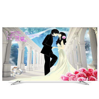 Dekoratívny kryt na mieru s uhlopriečkou 32" - 85" palcov pre LCD televízor, PC, krajina, mesiac, strom, loď, zlatý motýľ, los, rybí kopec