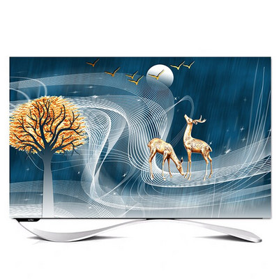 Dekoratívny kryt na mieru s uhlopriečkou 32" - 85" palcov pre LCD televízor, PC, krajina, mesiac, strom, loď, zlatý motýľ, los, rybí kopec