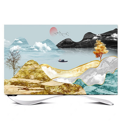 Dekoratívny kryt na mieru s uhlopriečkou 32" - 85" palcov pre LCD televízor, PC, krajina, mesiac, strom, loď, zlatý motýľ, los, rybí kopec