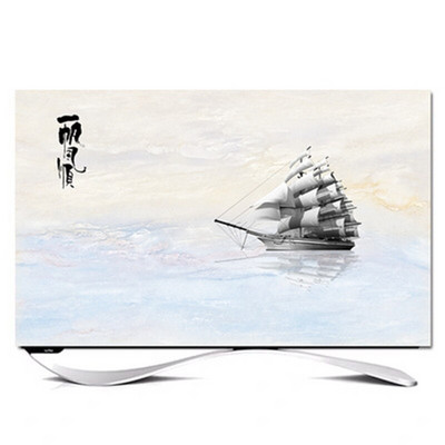 Dekoratívny kryt na mieru s uhlopriečkou 32" - 85" palcov pre LCD televízor, PC, krajina, mesiac, strom, loď, zlatý motýľ, los, rybí kopec