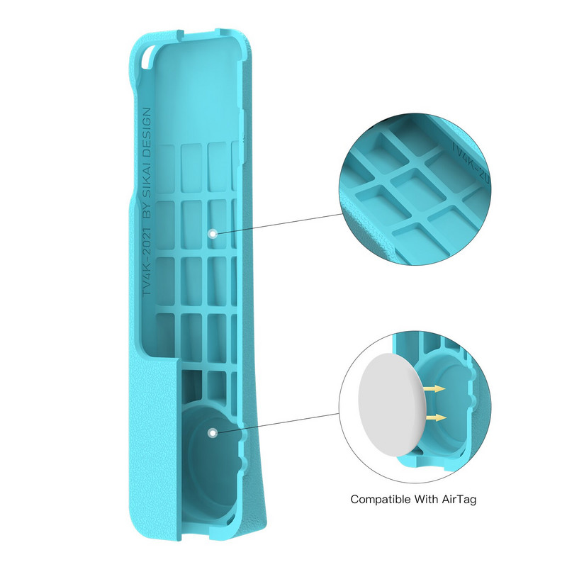 Silikónový ochranný kryt diaľkového ovládača SIKAI pre Apple TV 4K 2021, puzdro na diaľkové ovládače Siri Remote 2. generácie a puzdro na Airtag