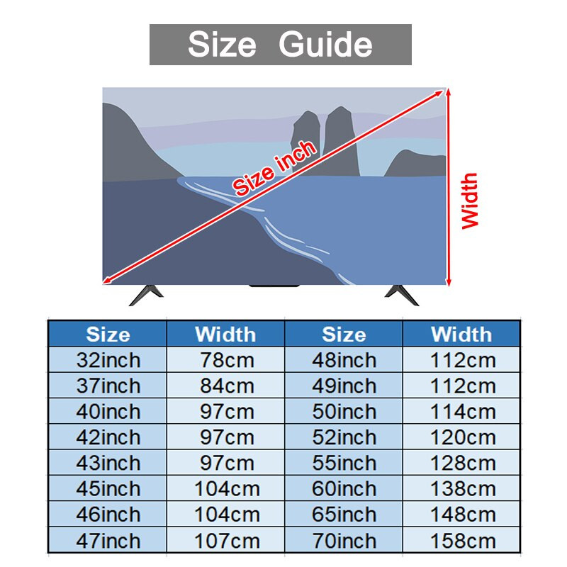 Nová kreslená elastická sila televízna kapucňa, kryt na televízor, 32-75 palcov, jednoduchá a moderná európska veľkosť