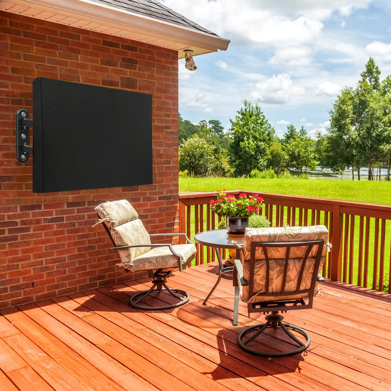 Vanjski TV poklopac, za 50-52 inča vodootporne TV štitnike s džepom za daljinski upravljač za LED, LCD, OLED televizore ravnog ekrana