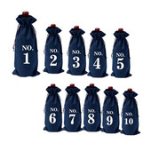 10 tk džuudist veinikotid koos nööriga nummerdatud veinipudelite kinkekotid Pimedate veinikaante degusteerimine